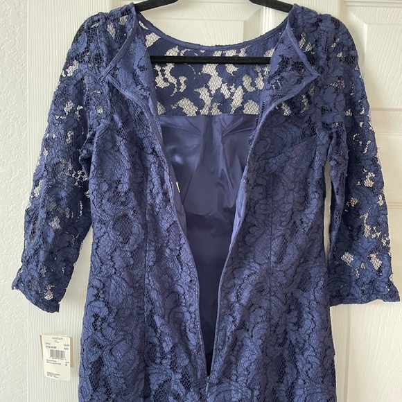 Aidan Mattox Women’s Navy Blue Lace 3/4 Sleeve Cocktail Dress, NWT, size 8 - Picture 8 of 14